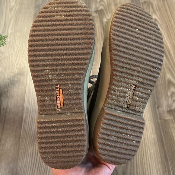 MERRELL WOMENS HAVEN MID LACE WATERPROOF BOOT GRAY AND OLIVE GREEN SIZE 6 - Picture 8 of 8